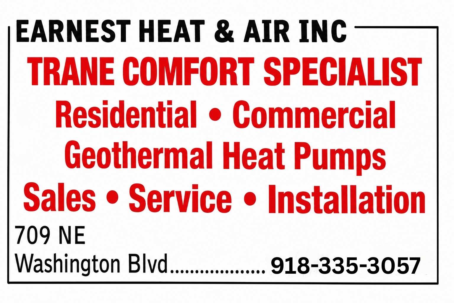 Earnest Heat & Air Inc
