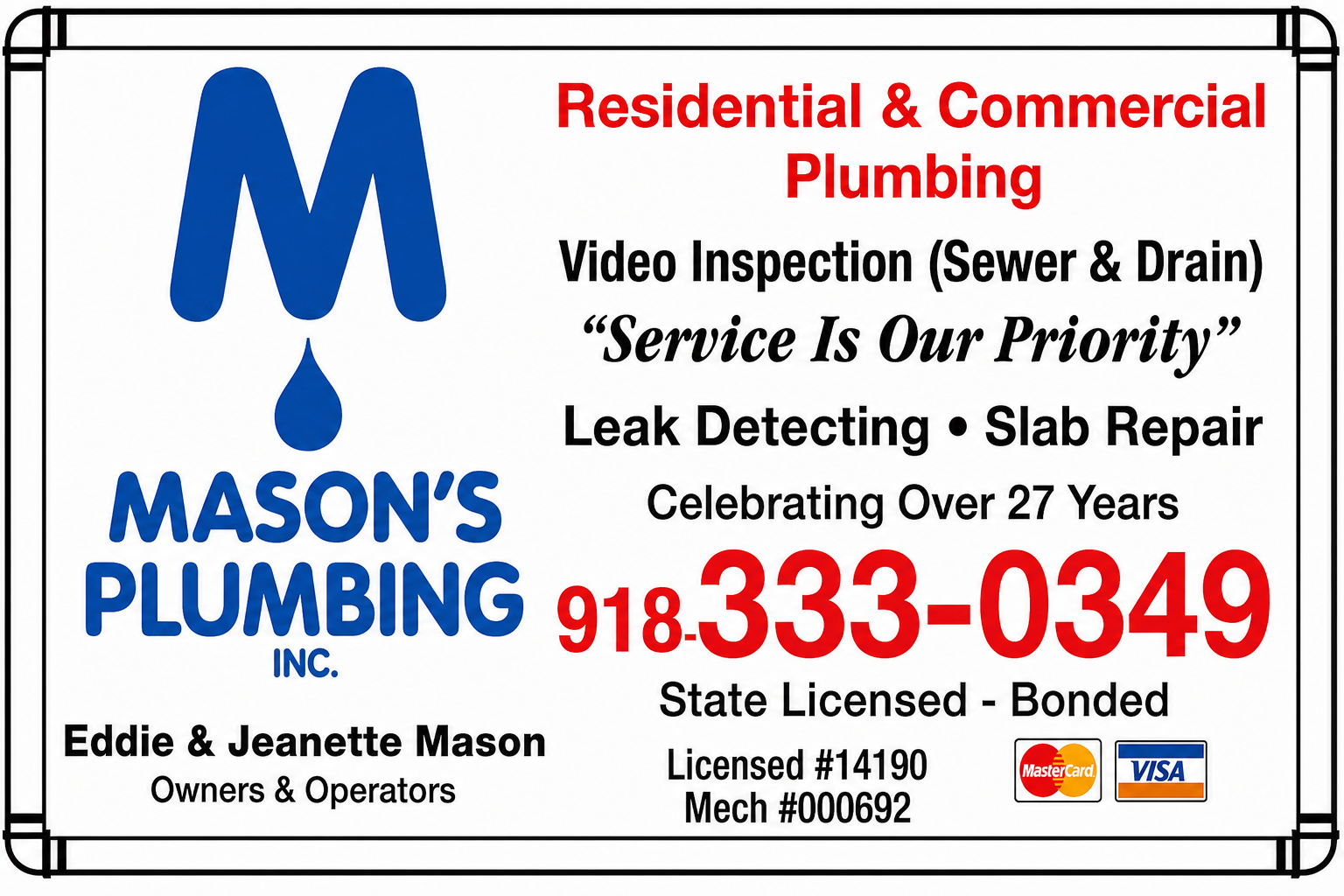 Mason's Plumbing Inc.
